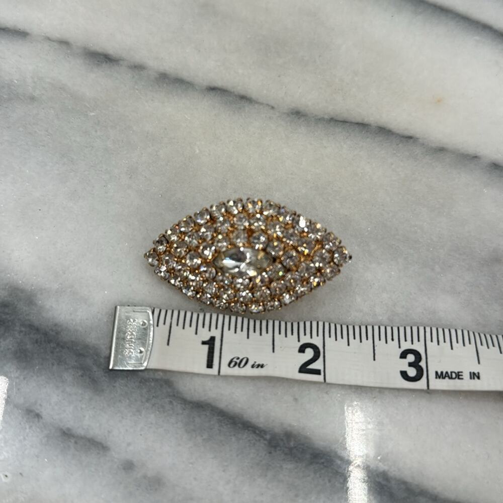 Vintage rhinestone and crusted gold plated belt buckle - Picture 4 of 4